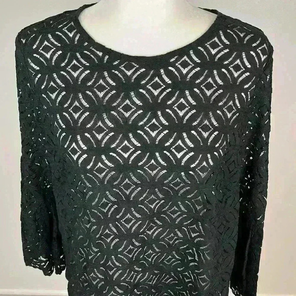 H&M Black See-Through Blouse Size Large - Picture 2 of 7